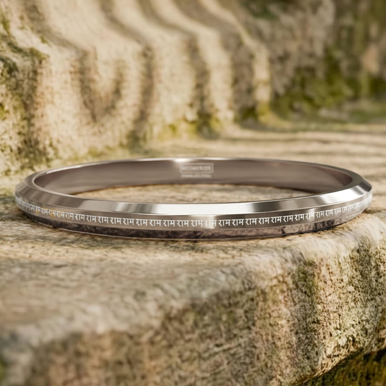 108 Ram MicroCarved Round Kada Silver