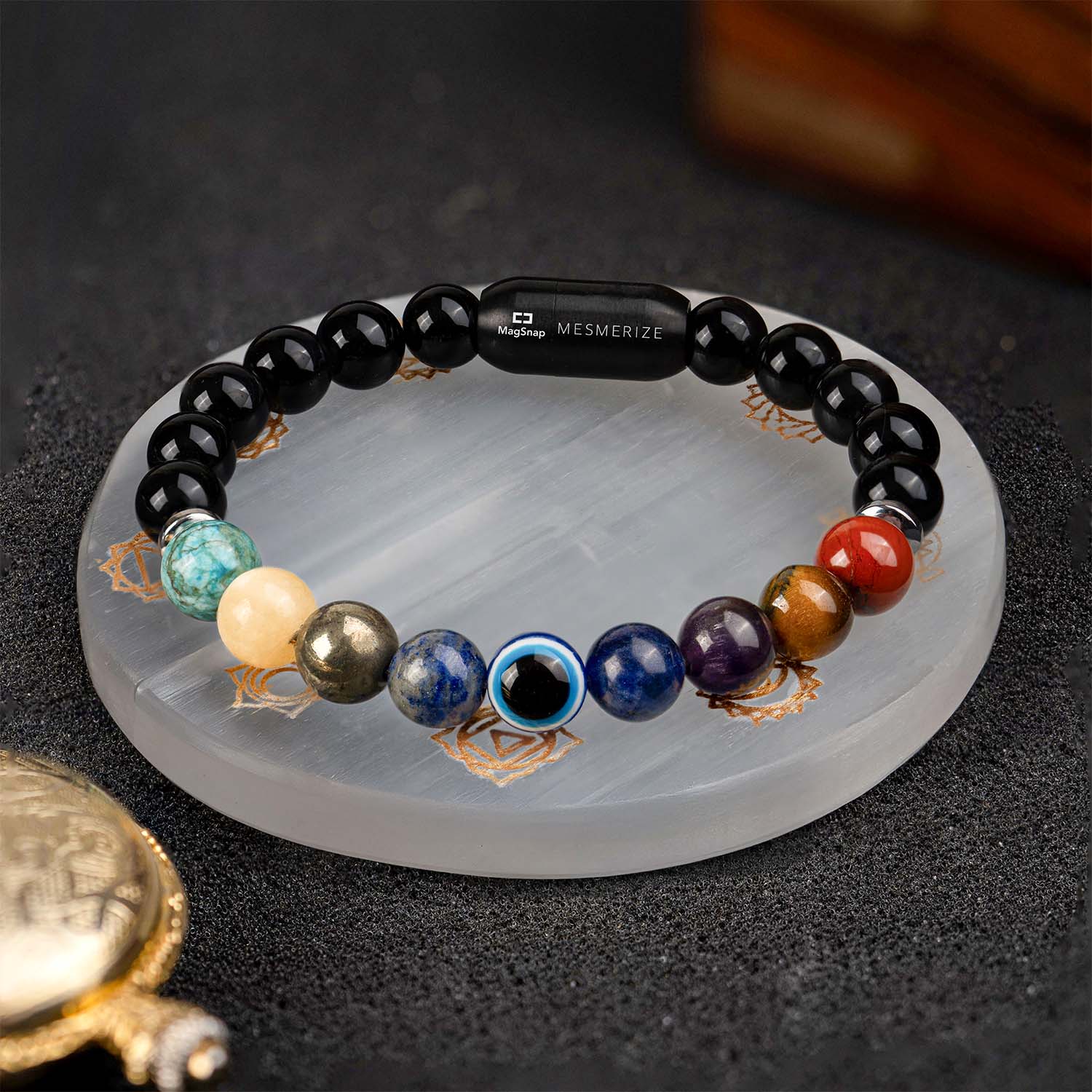 9 Chakra Selenite Charging Plate With Bracelet