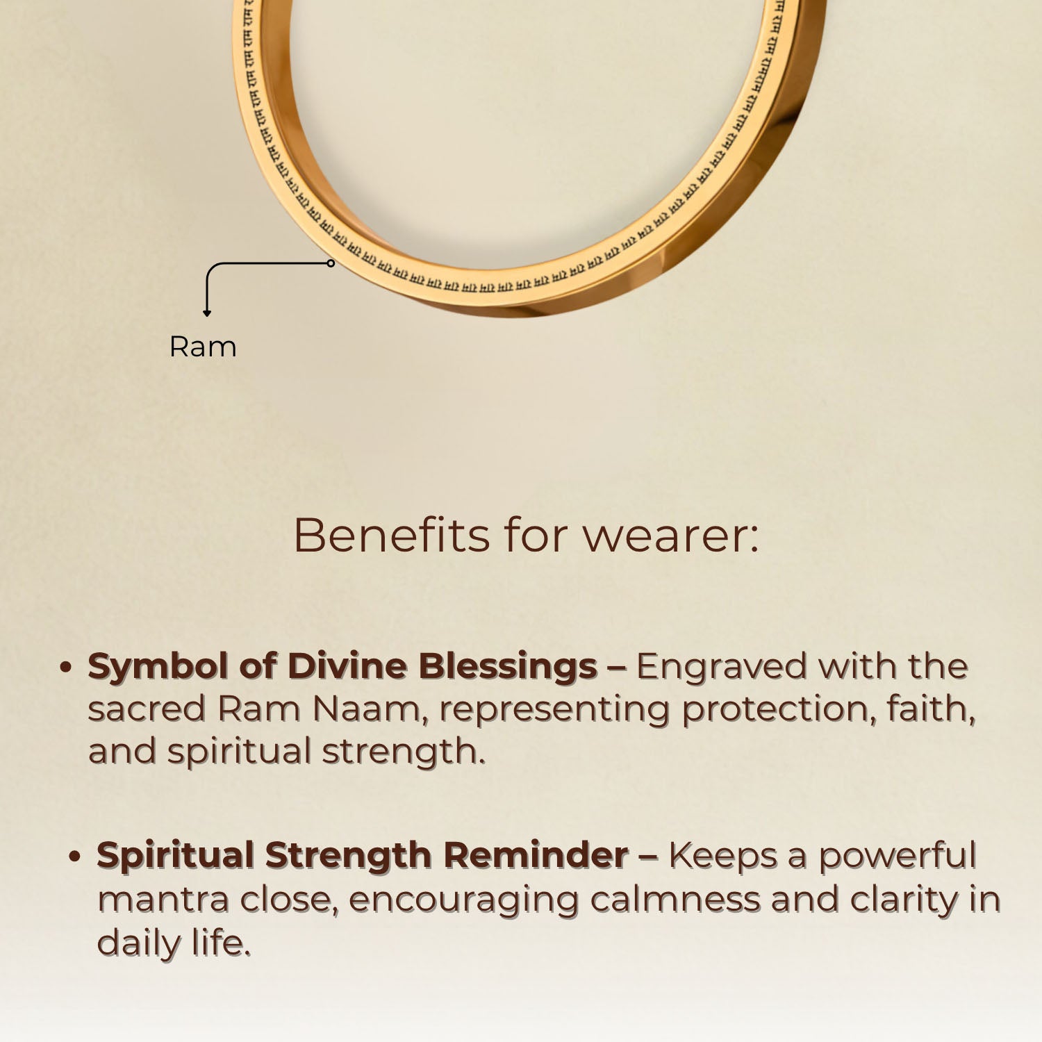 Ram MicroCarved Classic Round Kada Black