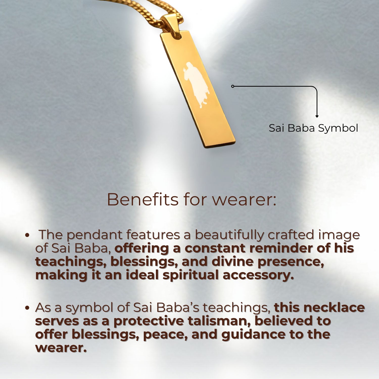 Sai Baba Mini Tag Necklace Silver