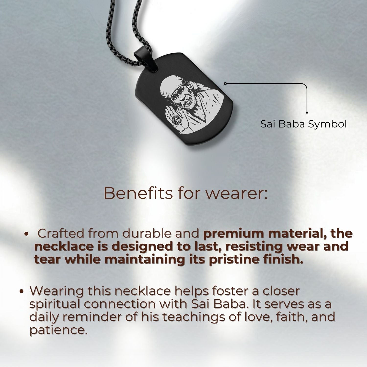 Sai Baba Tag Necklace Gold