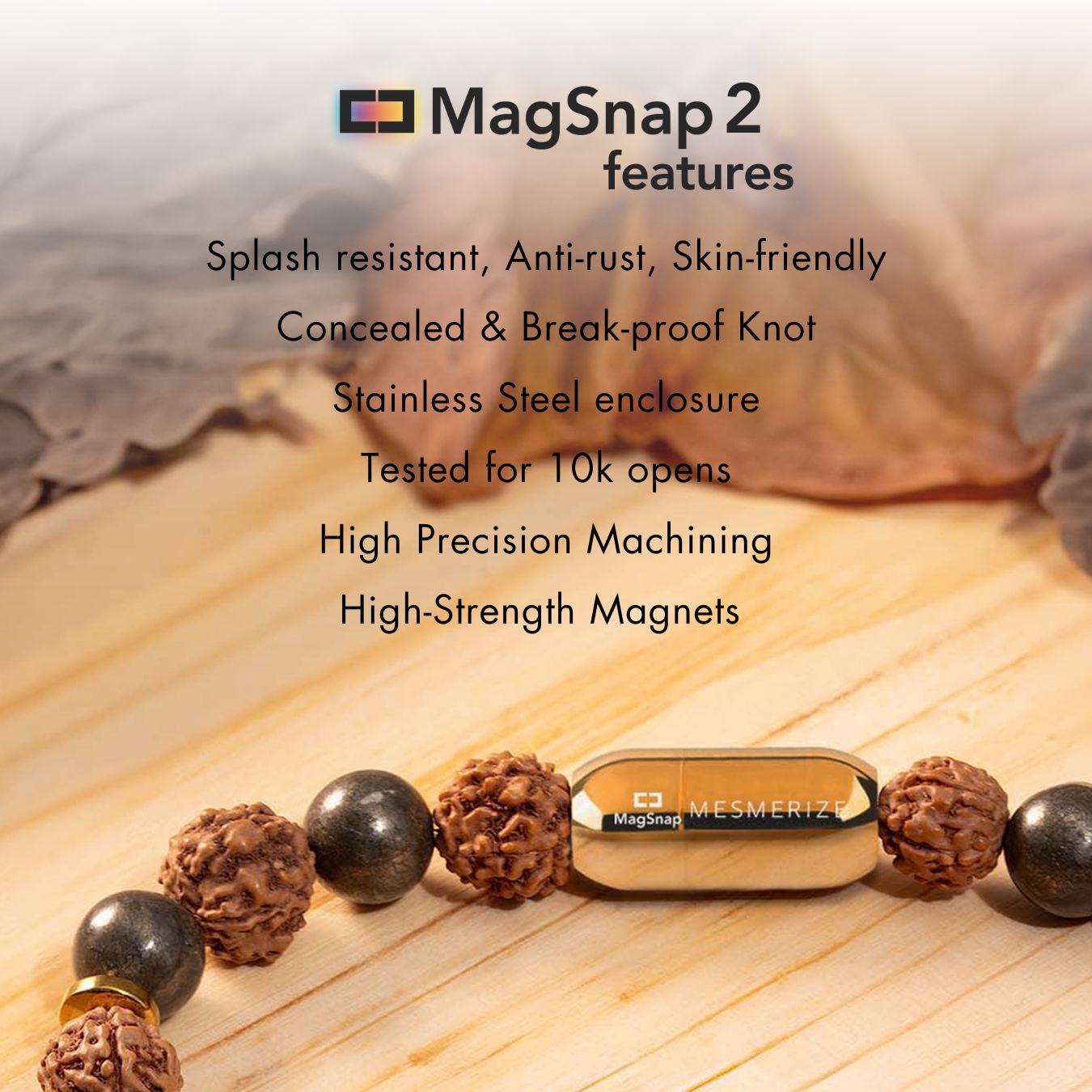 925 Sterling Silver Spiritual Om Pyrite Bracelet with Magsnap2
