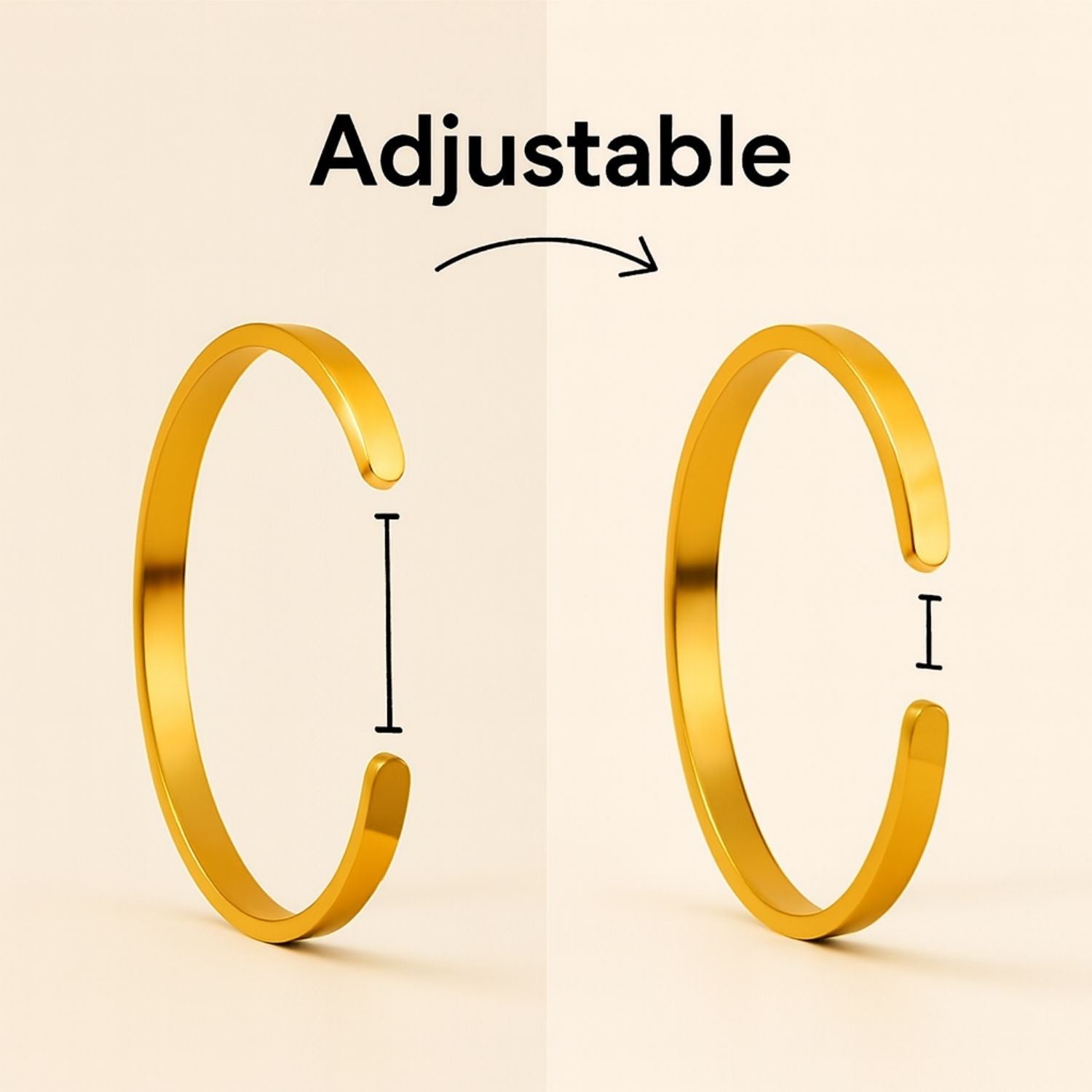 Sai Baba Gloss Cuff Adjustable Bracelet Gold