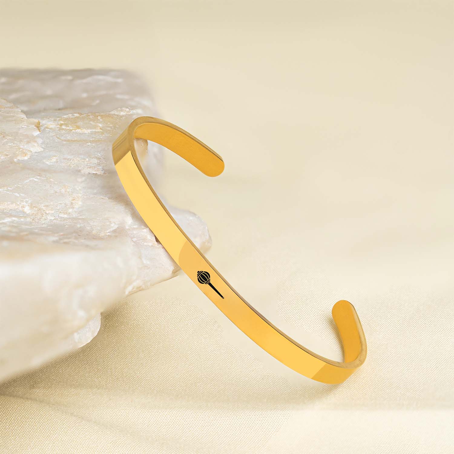 Hanuman Gada Gloss Cuff Adjustable Bracelet Gold
