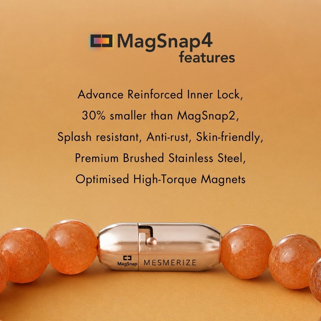 Positivity Sunstone(Suryakant Mani) Natural Stone Bracelet with Magsnap 2