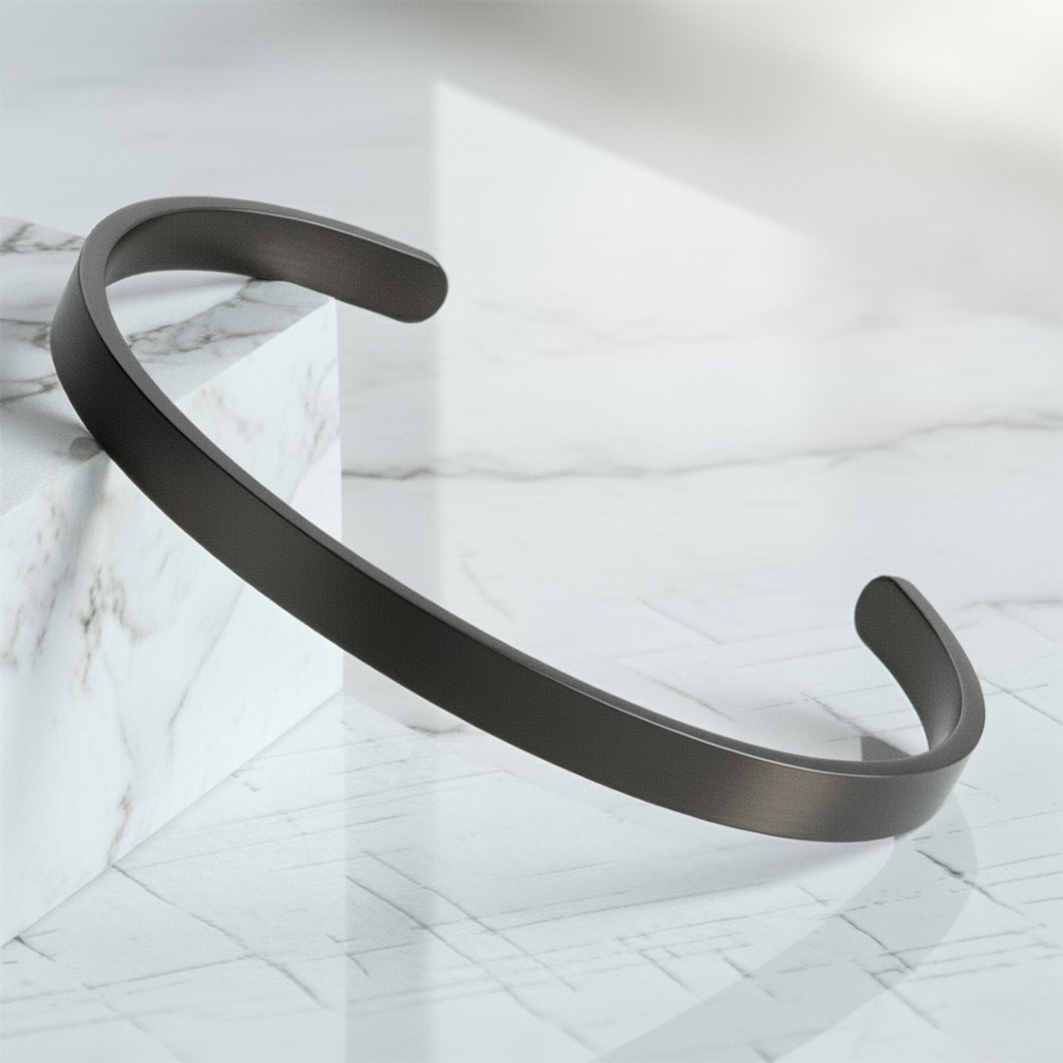 Matte Cuff Adjustable Bracelet Black