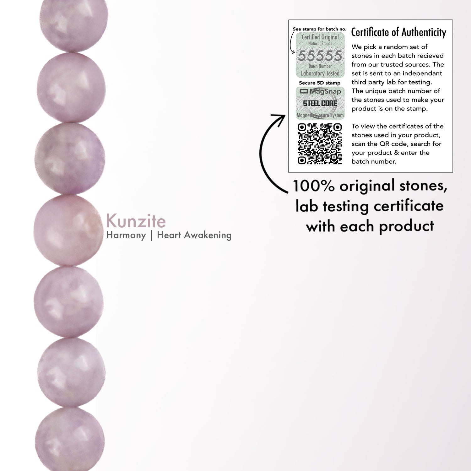 Nurturing Kunzite Natural Stone Bracelet With MagSnap 2