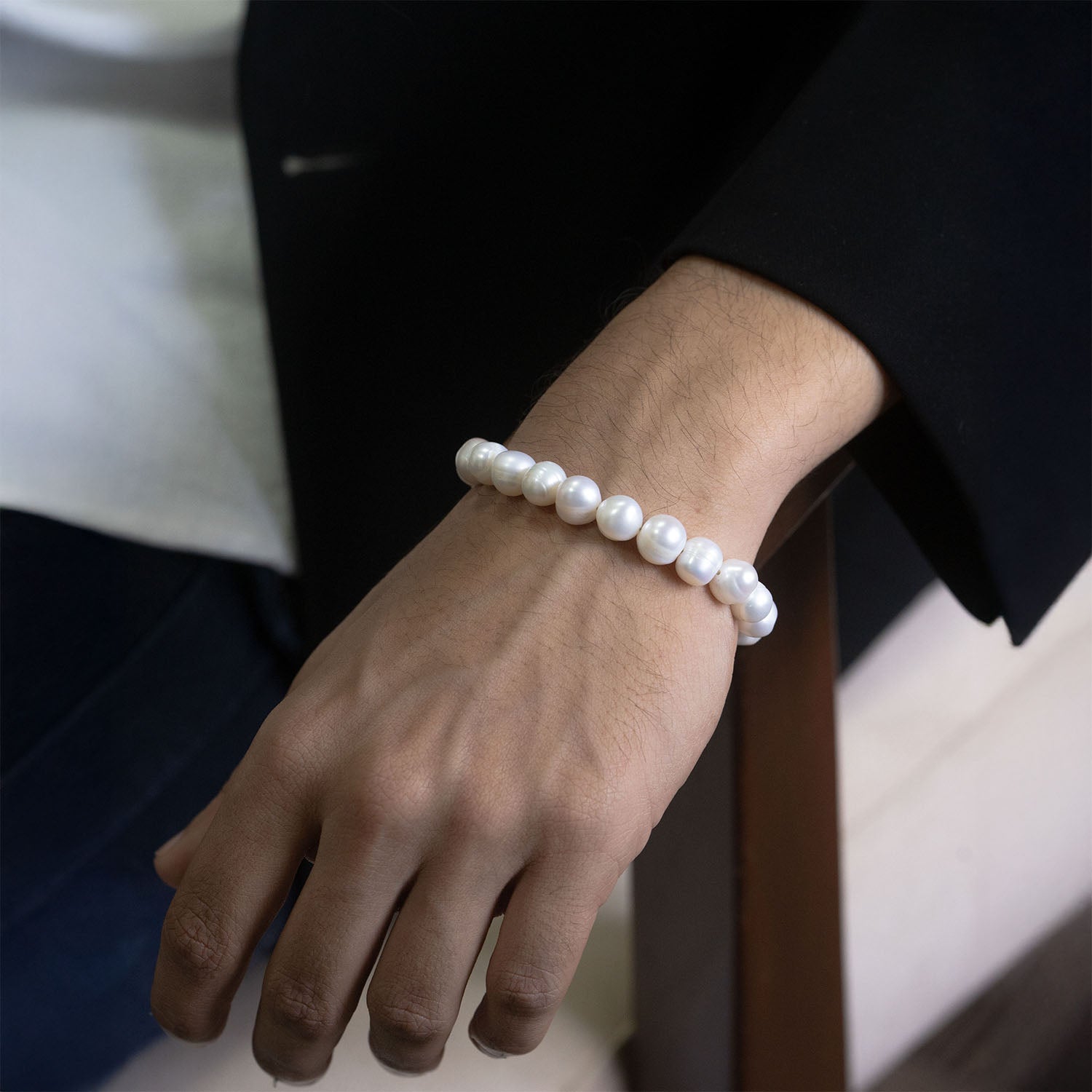 Divine Grace Pearl (Moti) Natural Stone Bracelet with Magsnap2