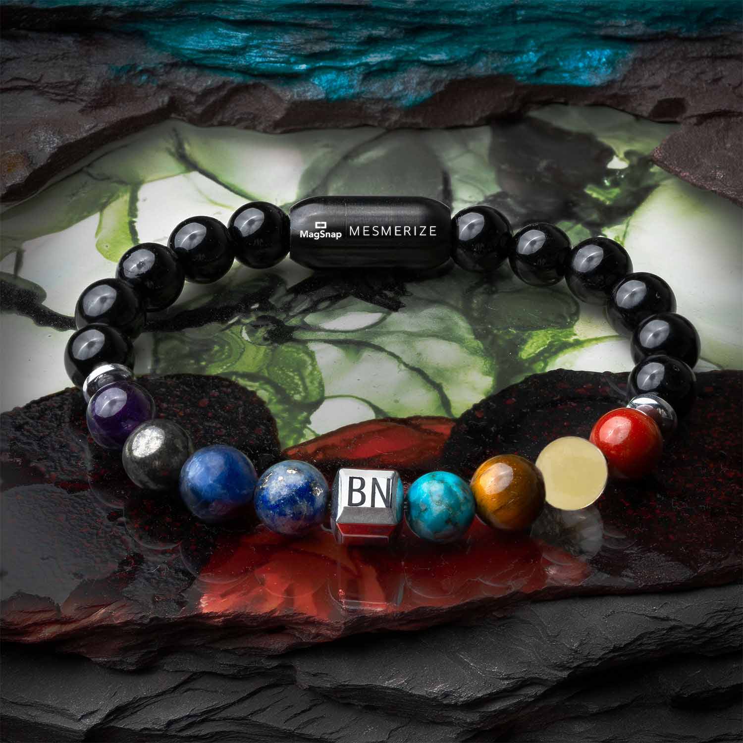 Personalised Super 9 Chakra Natural Stone Bracelet