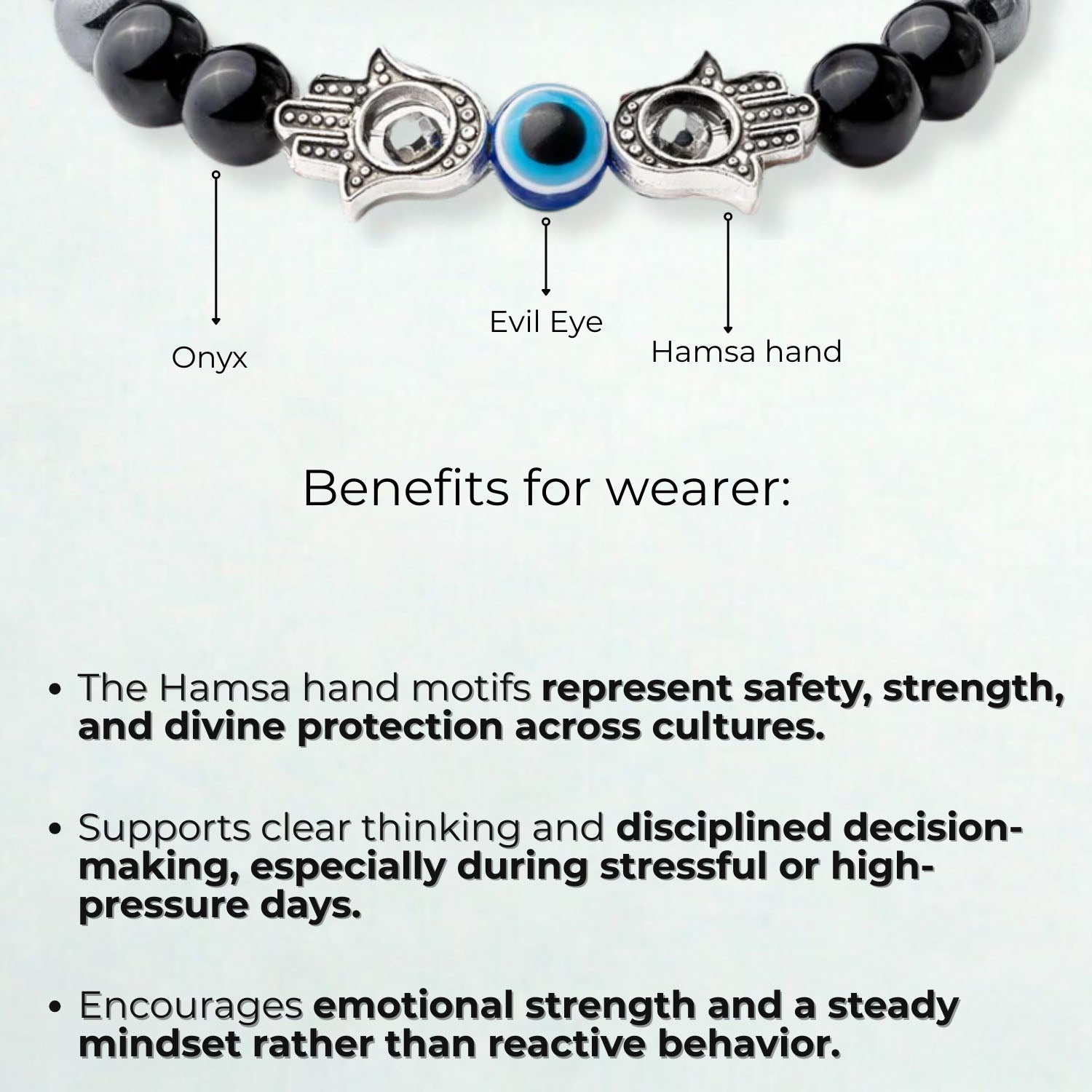 Protective Evil Eye Hamsa Natural Stone Bracelet with Magsnap 2