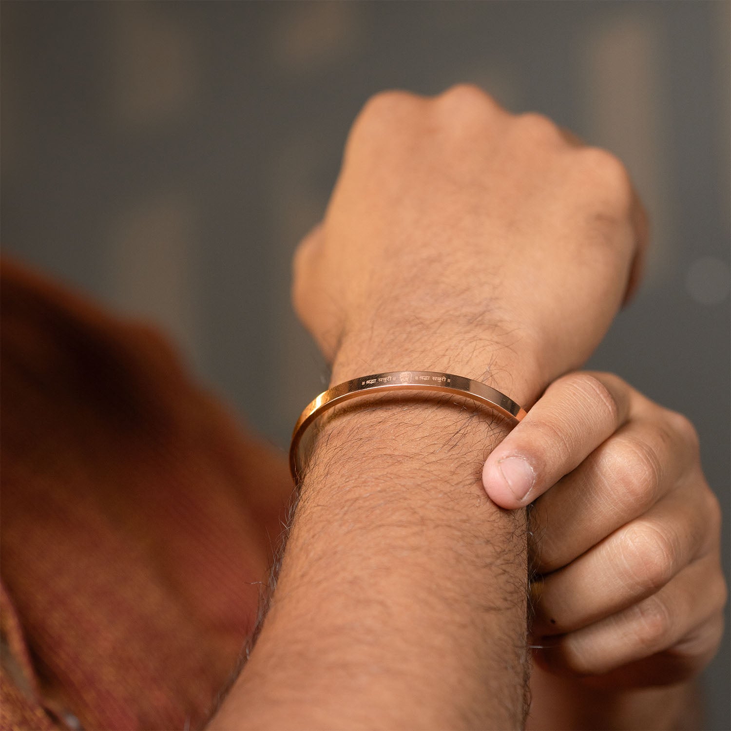 Sai Baba Gloss Cuff Adjustable Bracelet Rose Gold