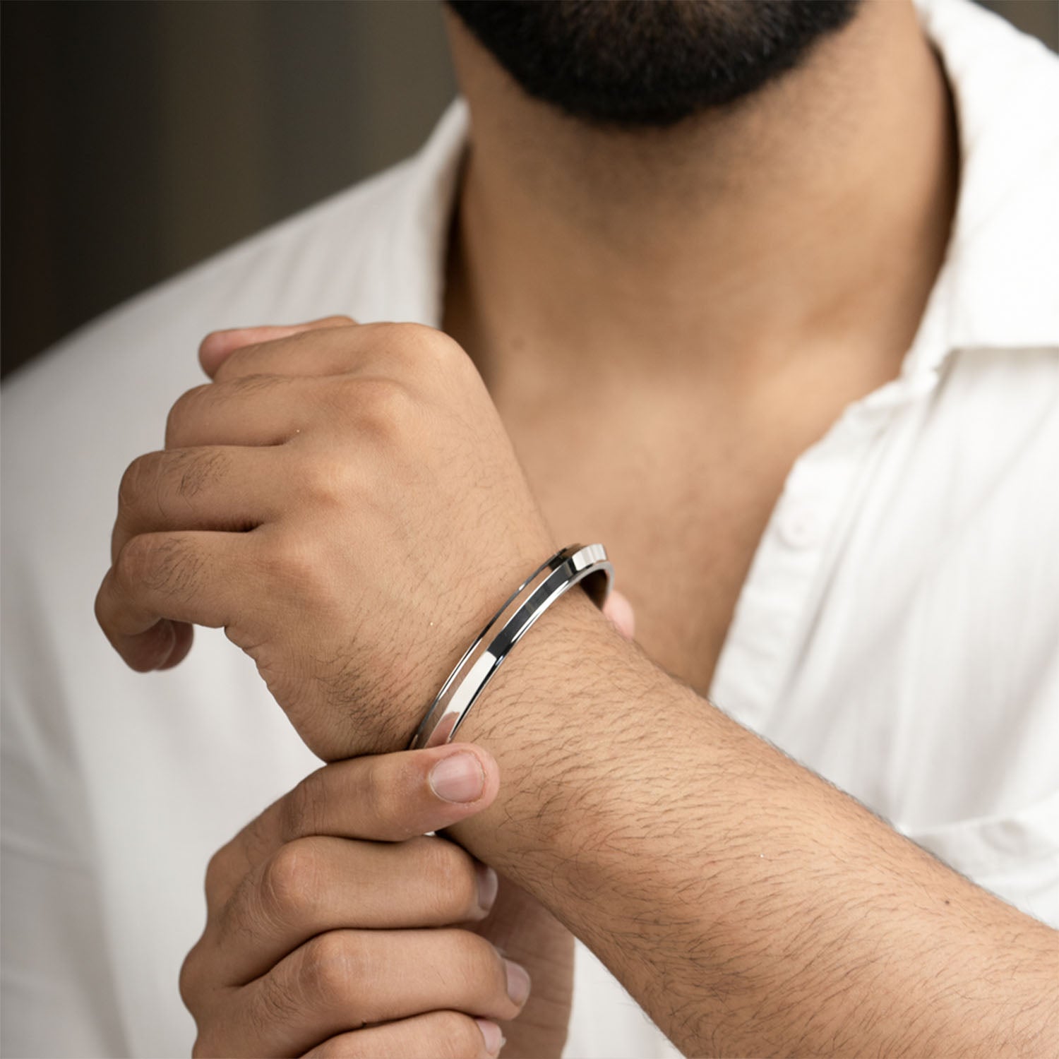 Round Edge Kada Silver