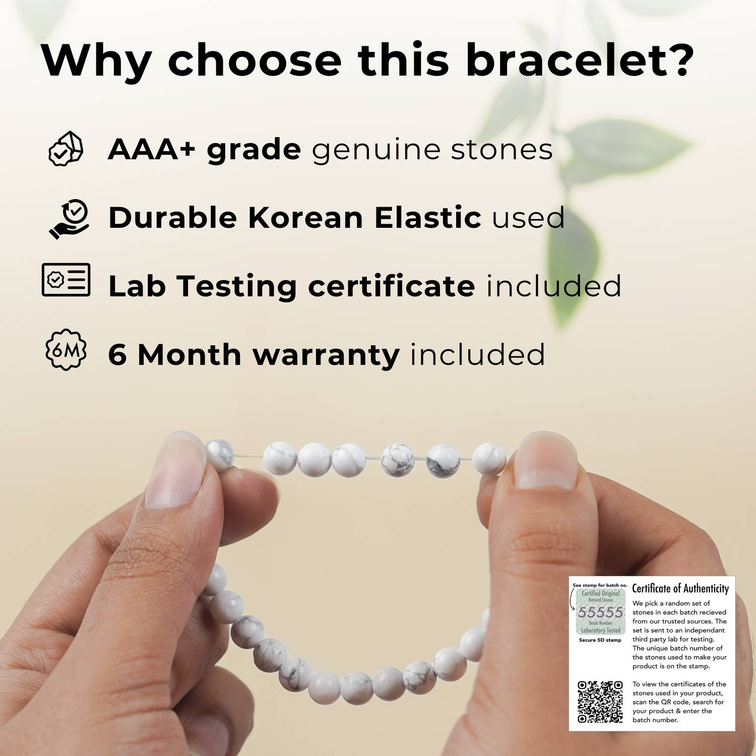 Grounding Black Obsidian Natural Stone Elastic Bracelet