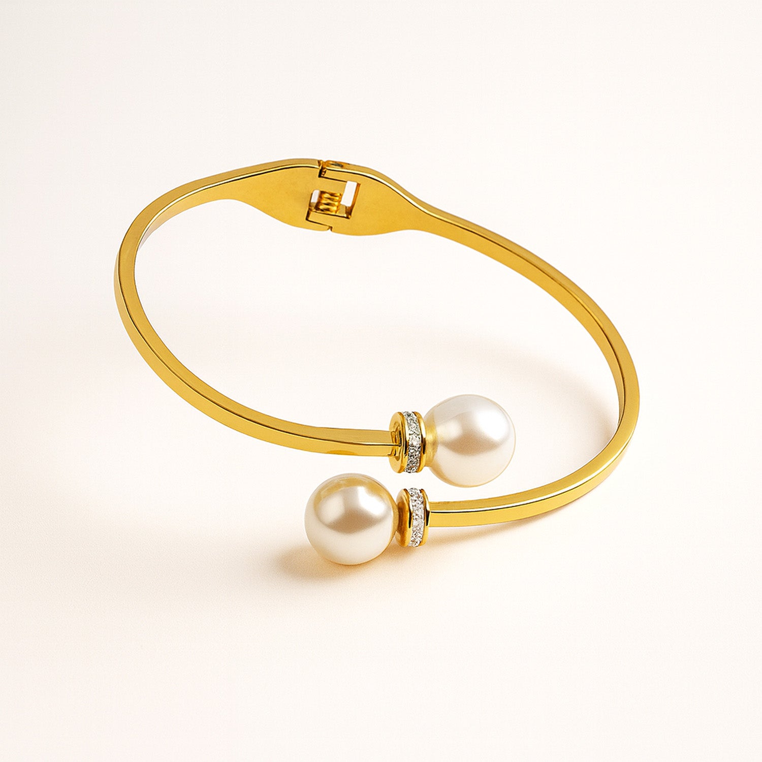 Zenara Pearl Crown 18K Gold Cuff Bracelet