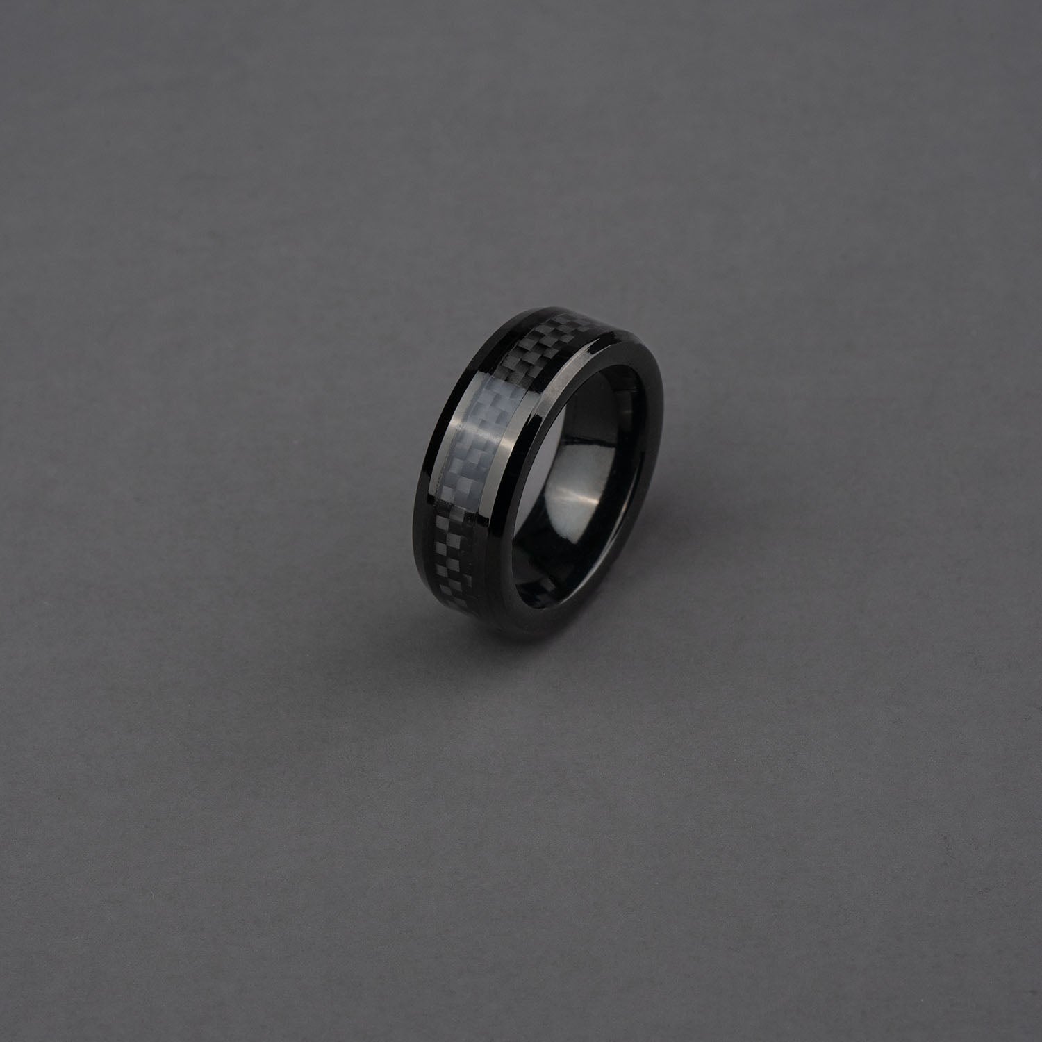 M Premium Jewellery Black Carbon fiber Octane ring