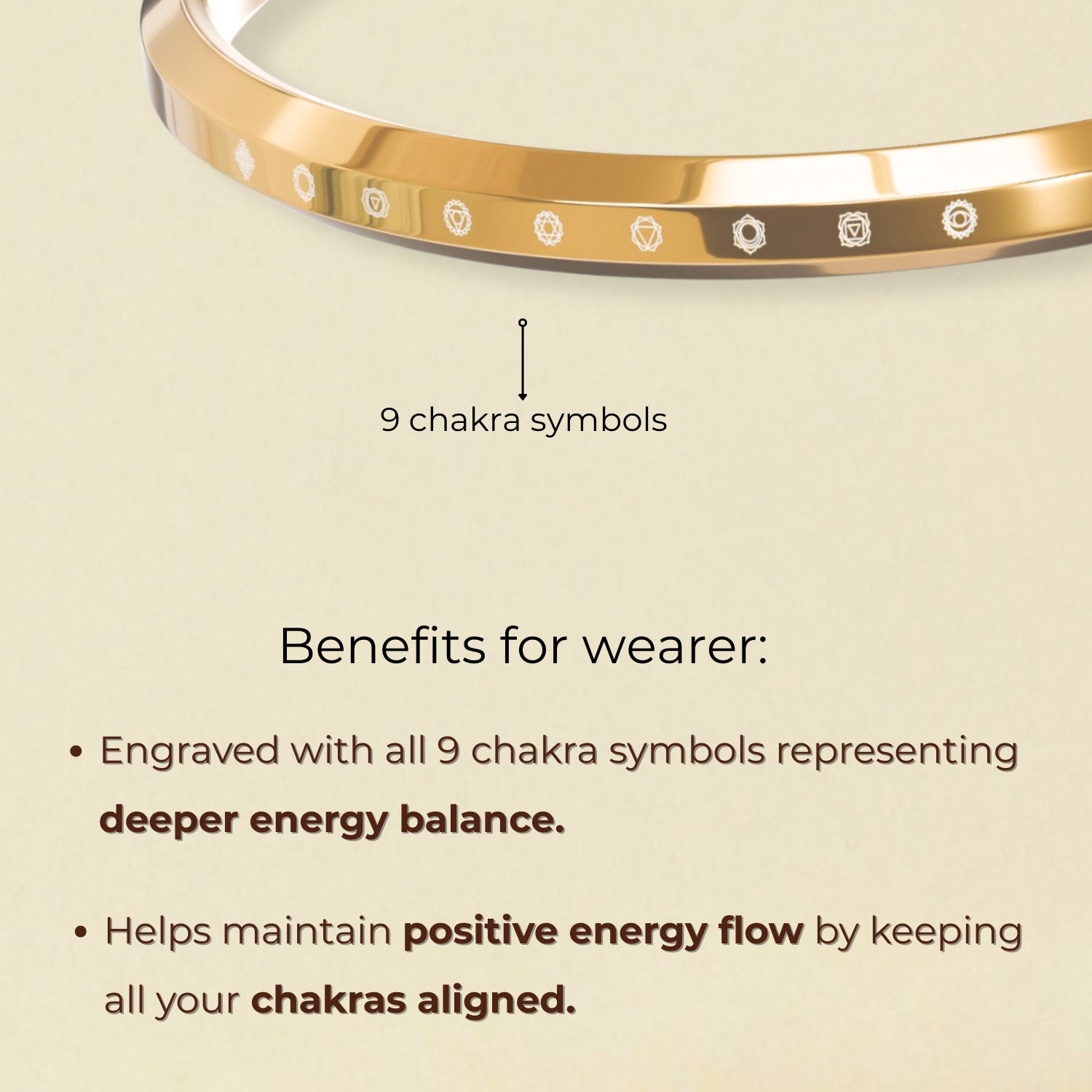 9 Chakra MicroCarved Round Kada Silver