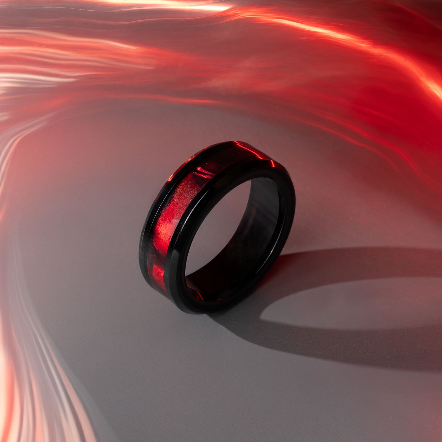 M Premium Jewellery Black Flash Ring 