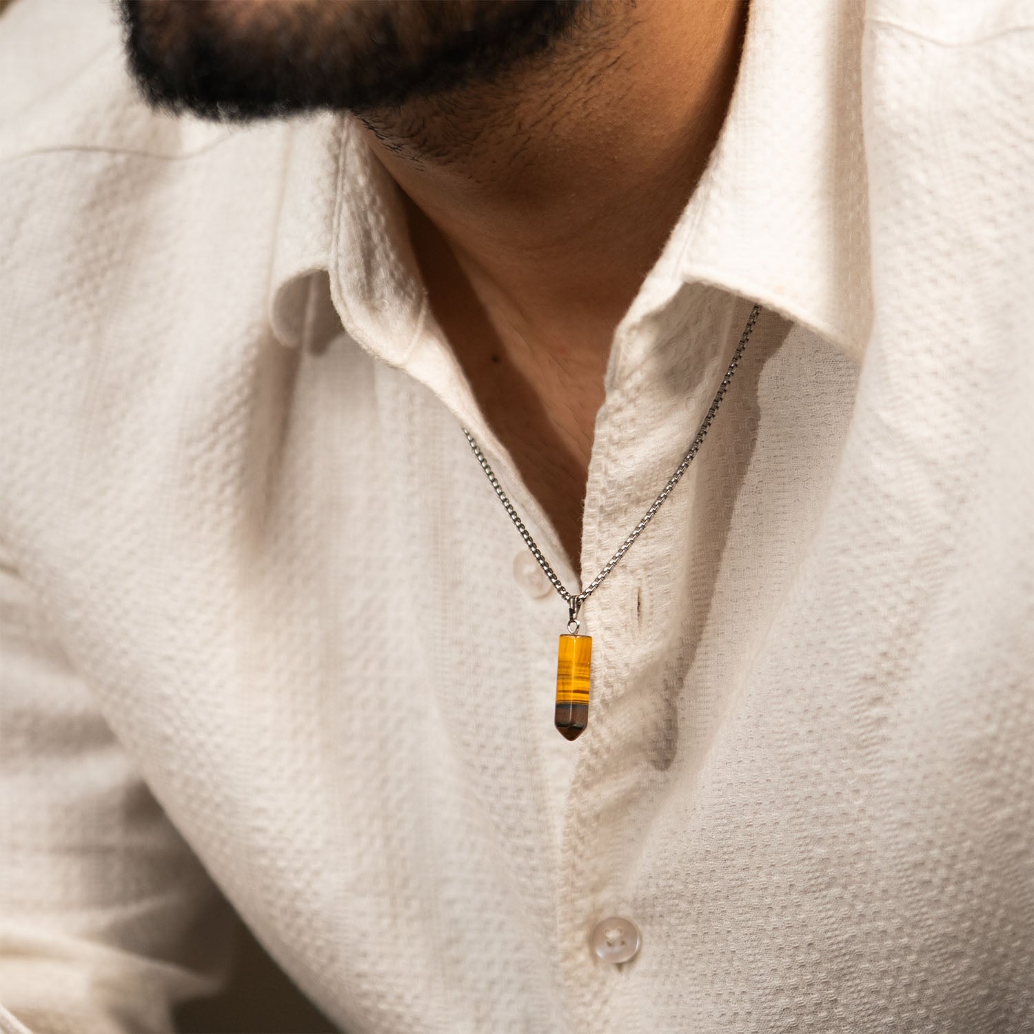 Courageous Tiger Eye Natural Stone Necklace