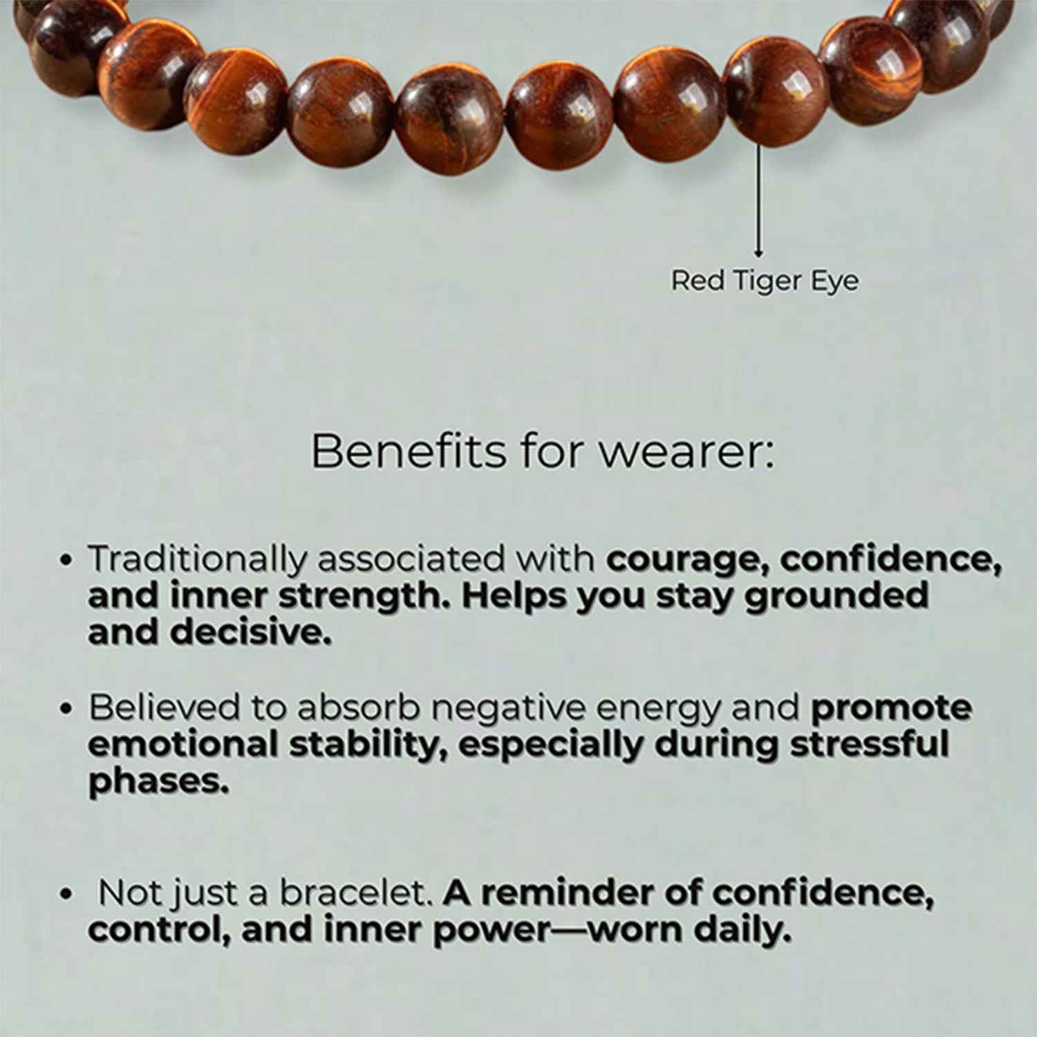 Fearless Red Tiger Eye Natural Stone Bracelet with MagSnap 2