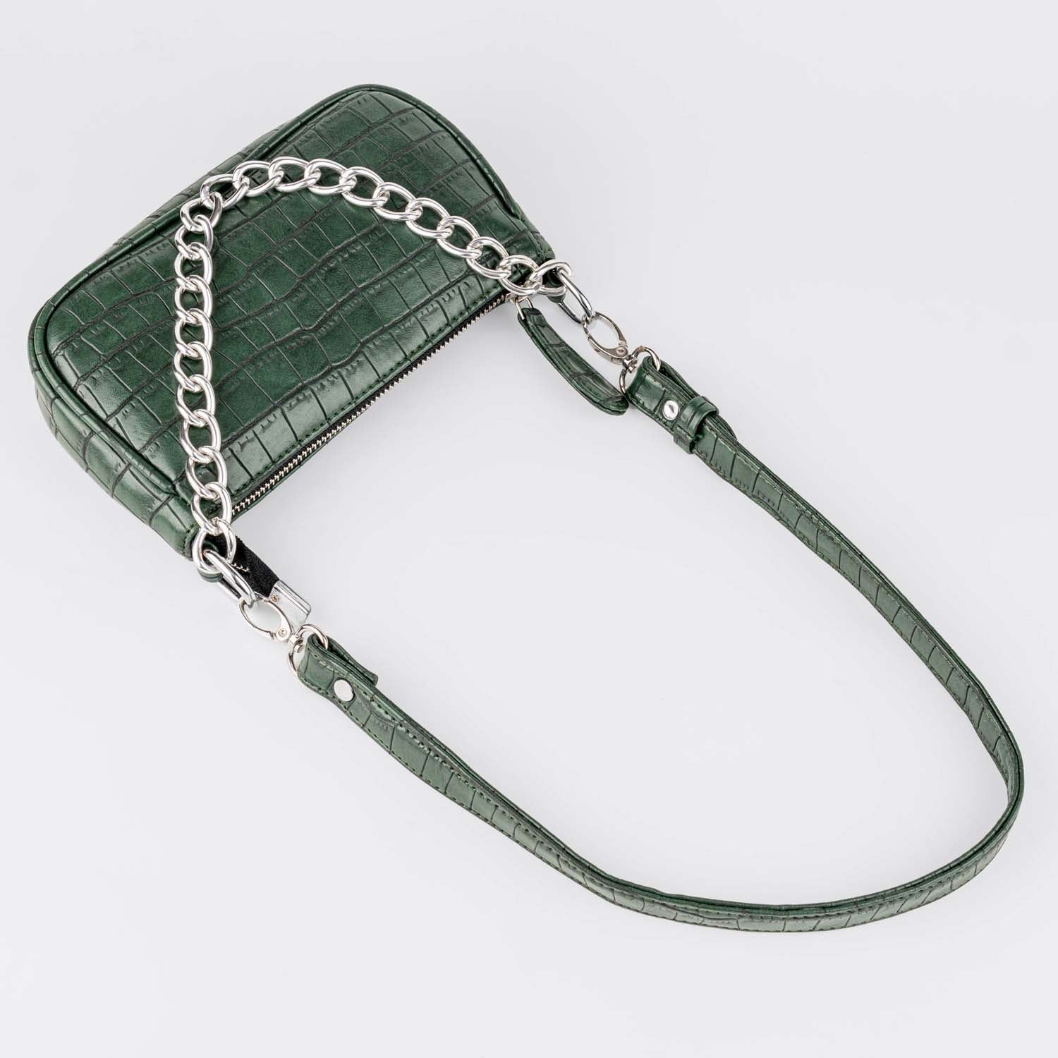 Bottle Green Baguette Sling Bag