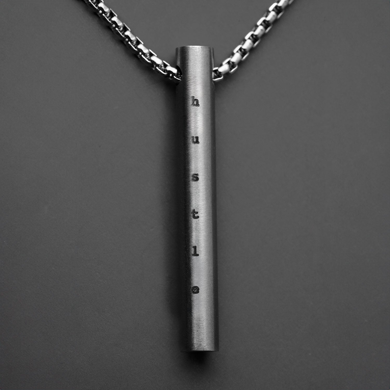 Hustle Silver Barrel Necklace