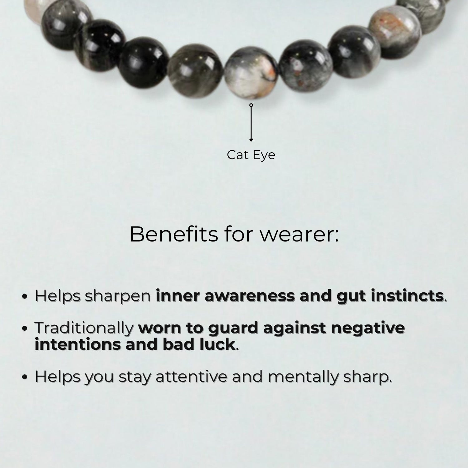 Intuition Cat Eye Natural Stone Bracelet with elastic