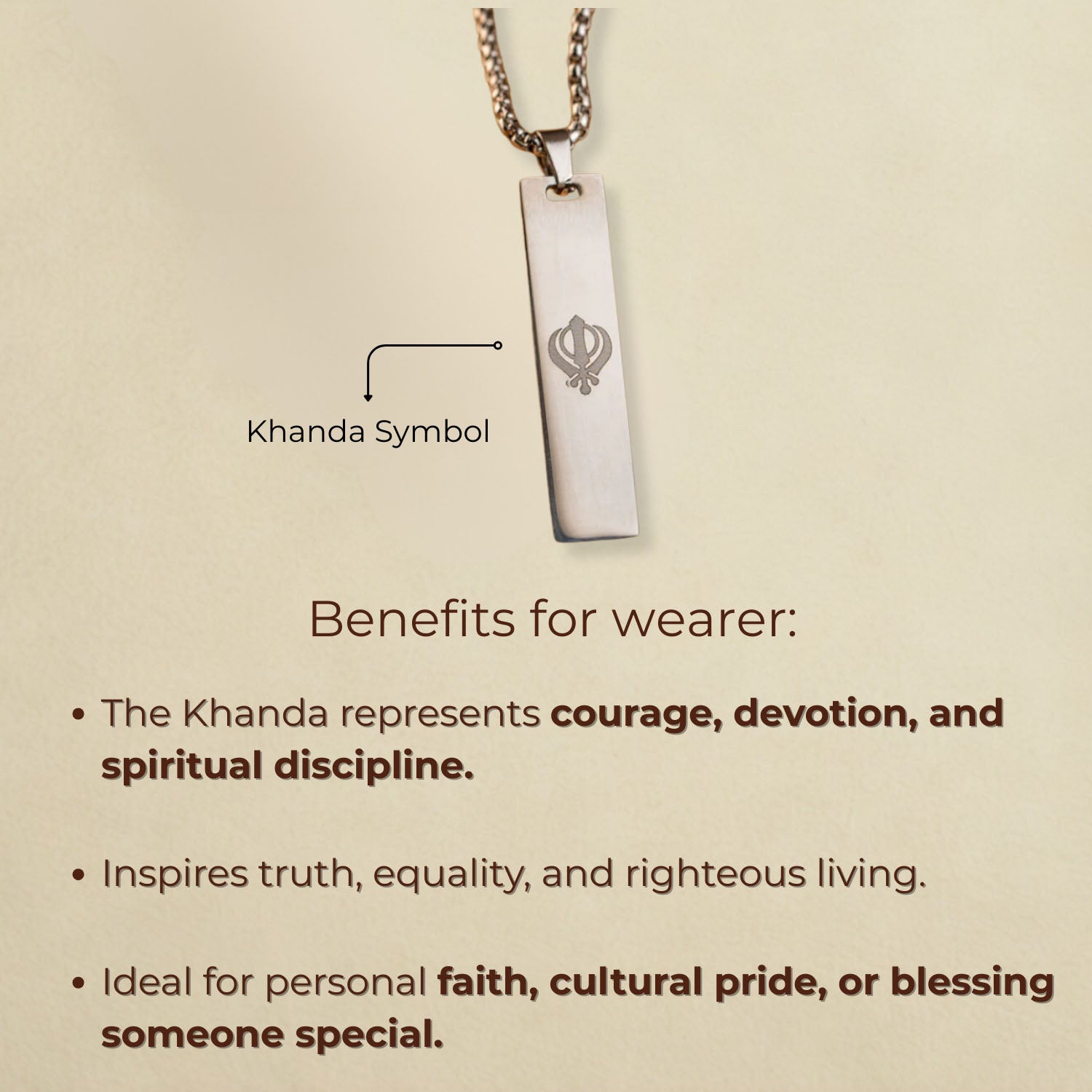 Khanda Spiritual Mini Tag Black