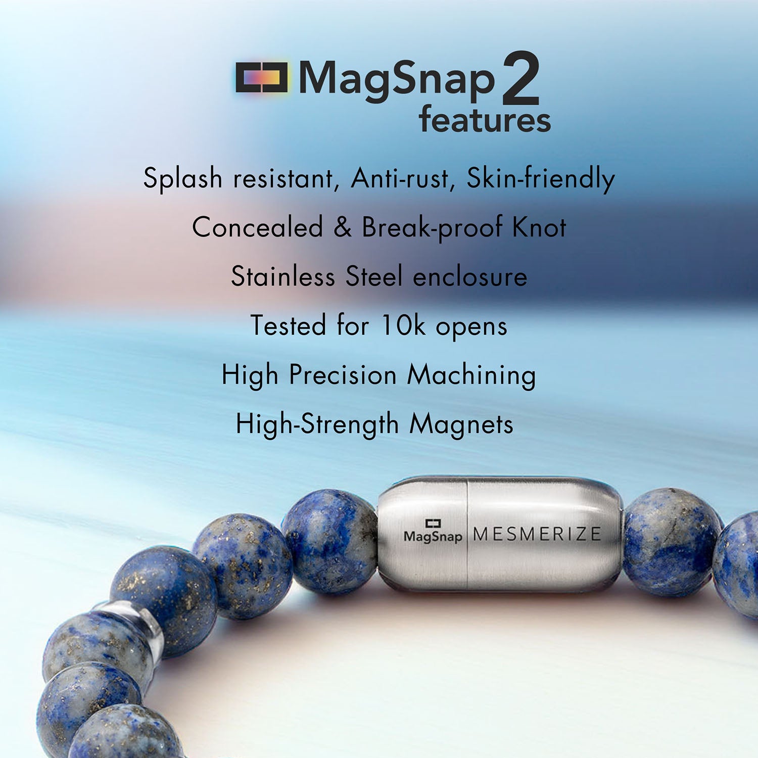 Natural Stone Jewellery Wisdom Lapis Natural Stone Bracelet with Magsnap