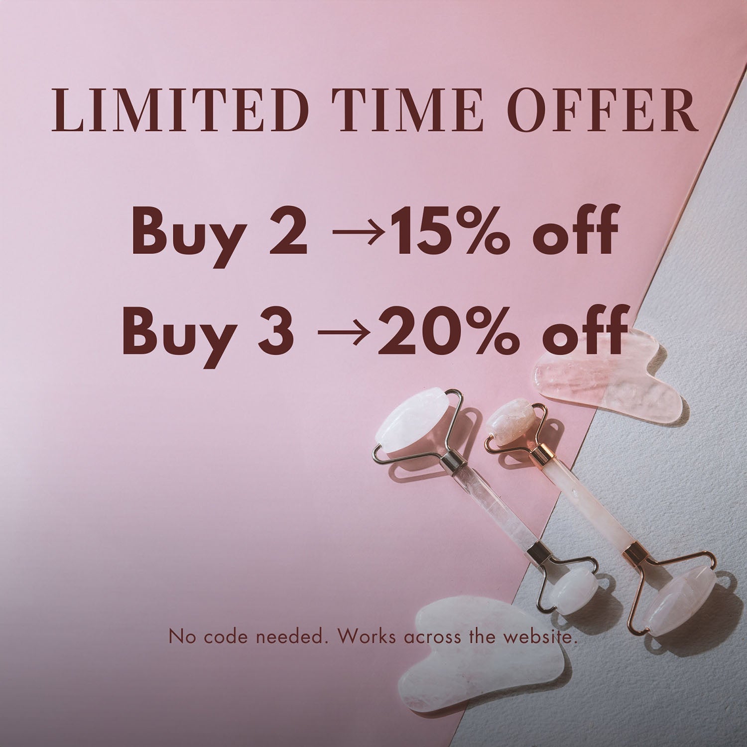 Rose Quartz face roller gua sha combo