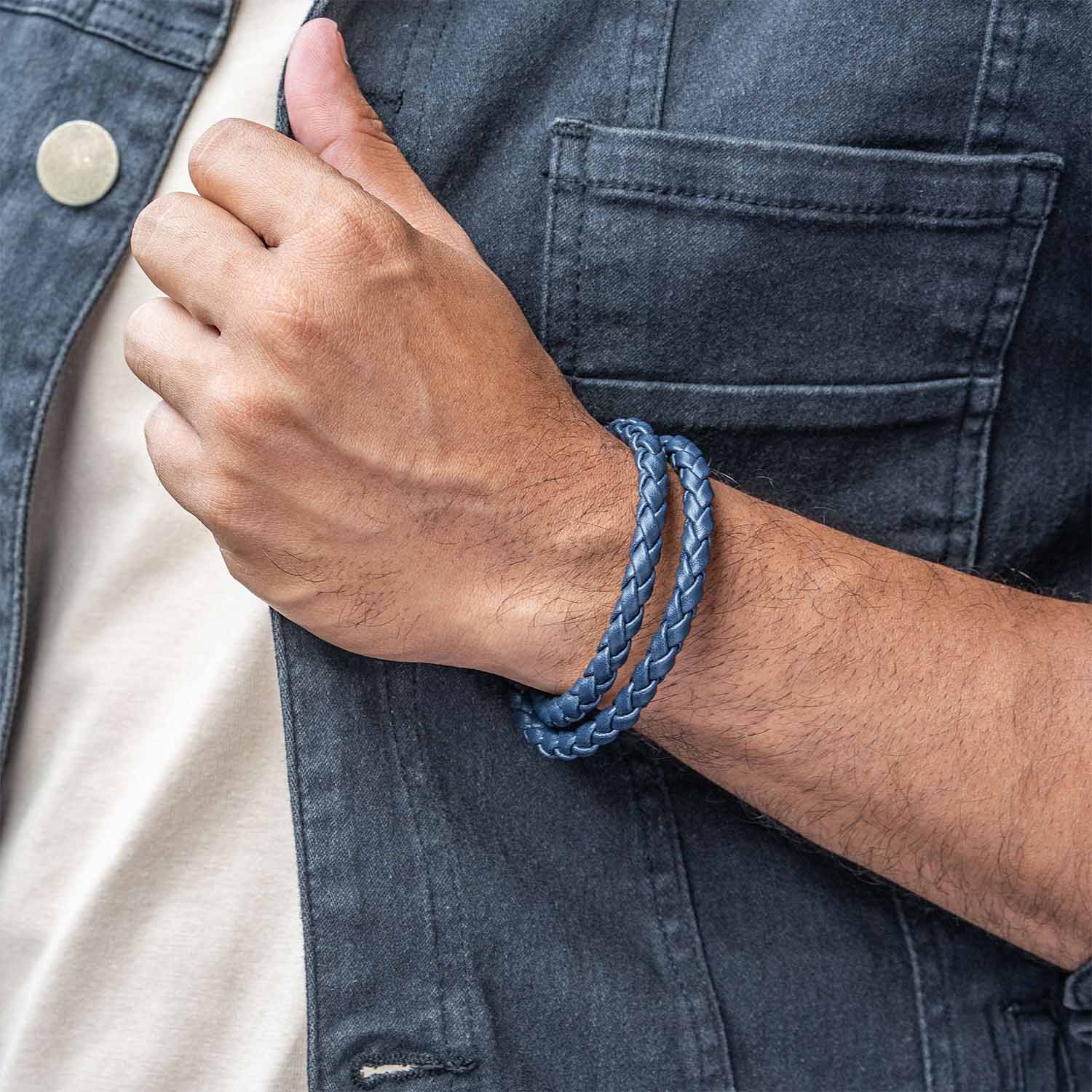 Phantom Looped NeoLeather Bracelet with MagSnap2 Blue