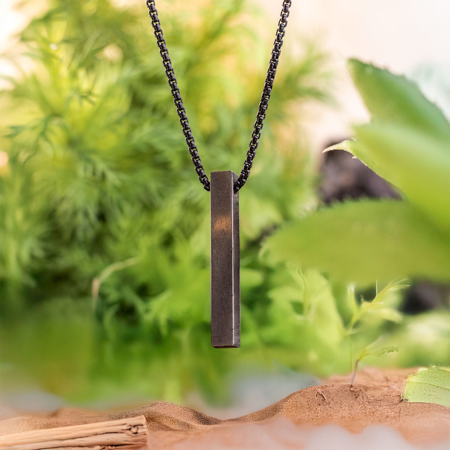 Pyrite bar Natural Stone Necklace