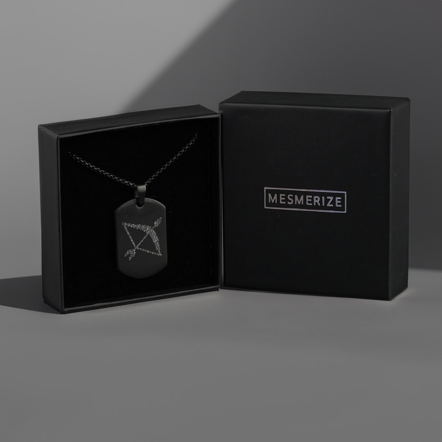 Ram Baan MicroCarved Tag Necklace Black