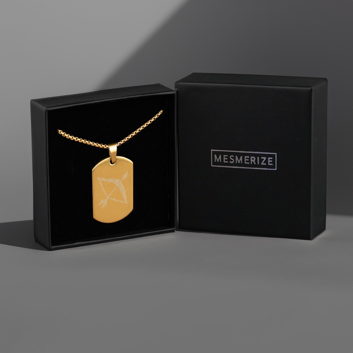 Ram Baan MicroCarved Tag Necklace Gold