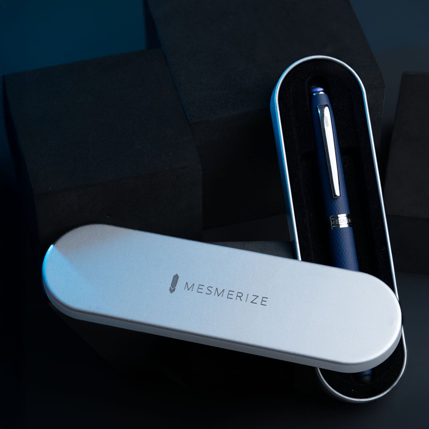 Matte Blue Finish Sapphire 2 in 1 MagSnap Roller Ball Pen with Stylus Personalised