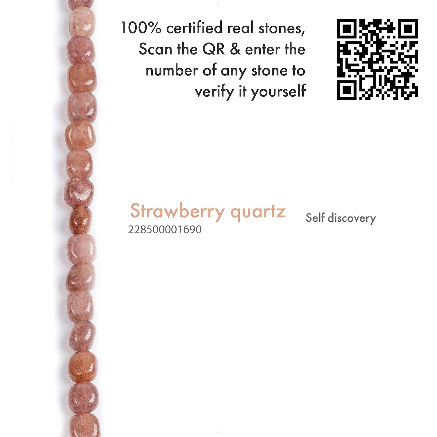 Strawberry Quartz Tumble Natural Stone Elastic Bracelet