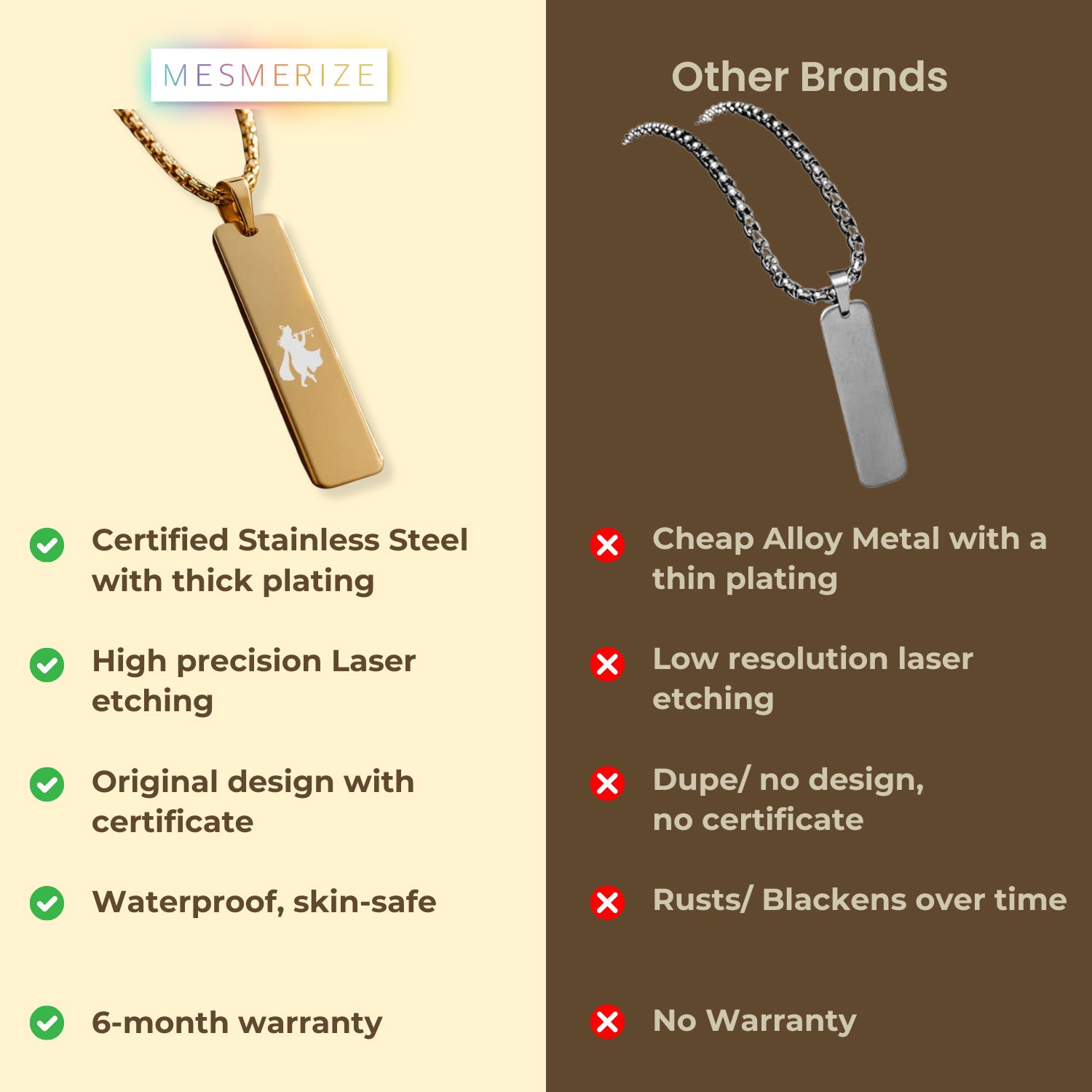 Krishna Mini Tag Necklace Black