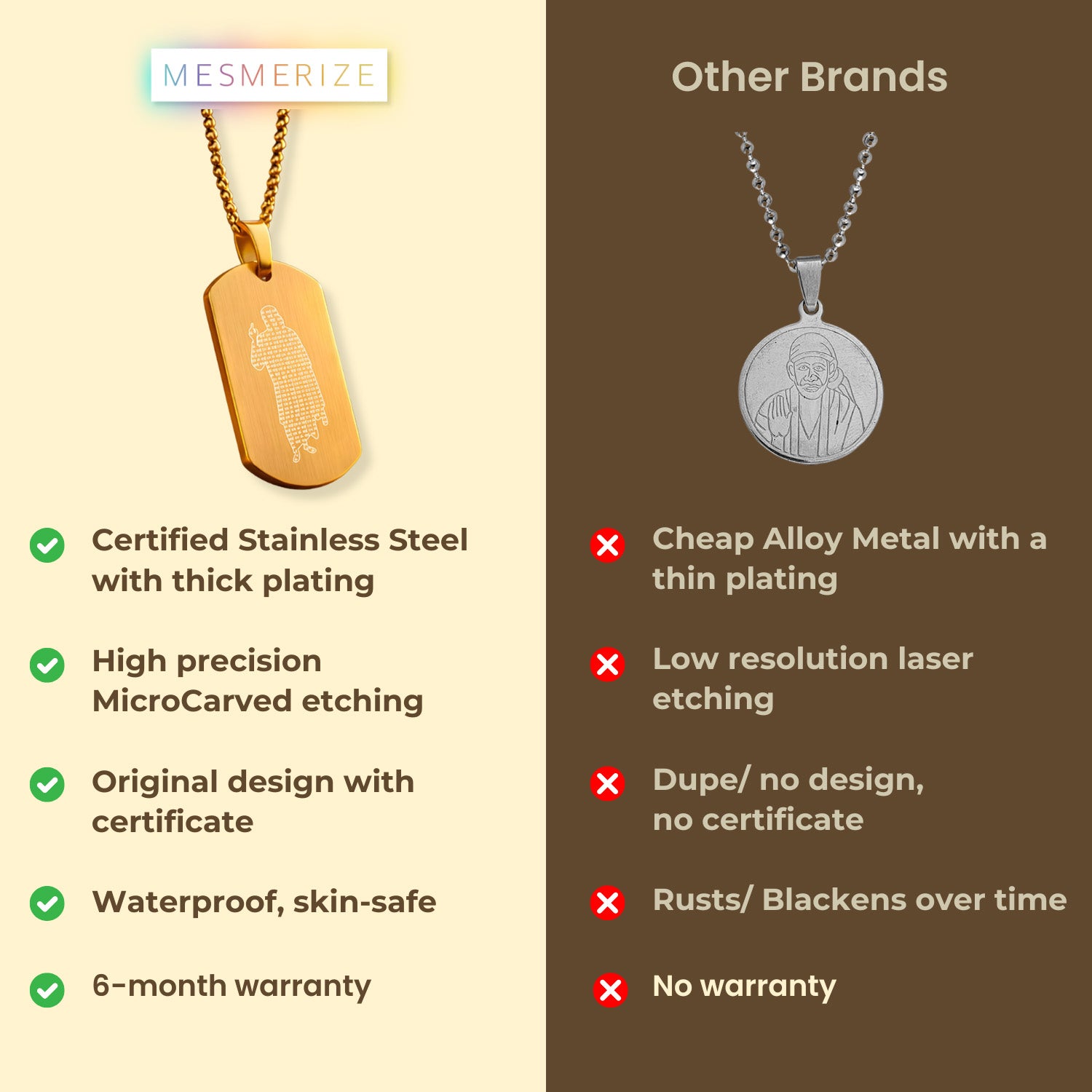 Om Sai Ram Inlay MicroCarved Tag Necklace Black