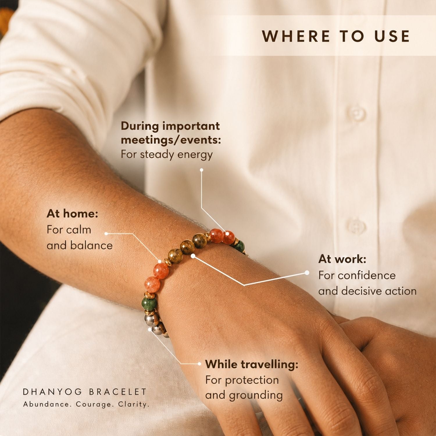 Dhanyog Natural Stone Bracelet Elastic