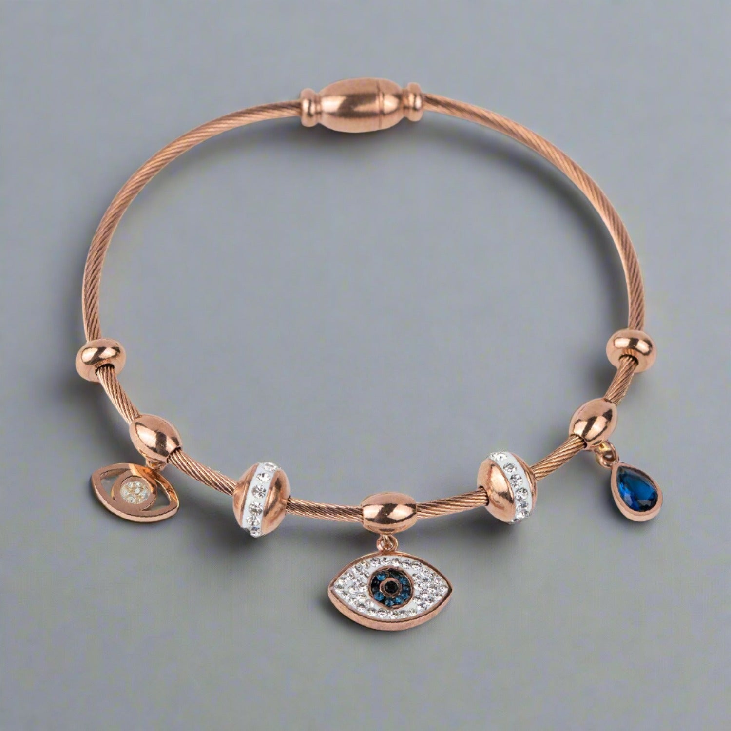 W Premium Jewellery Evil Eye Charms Dangler Bracelet