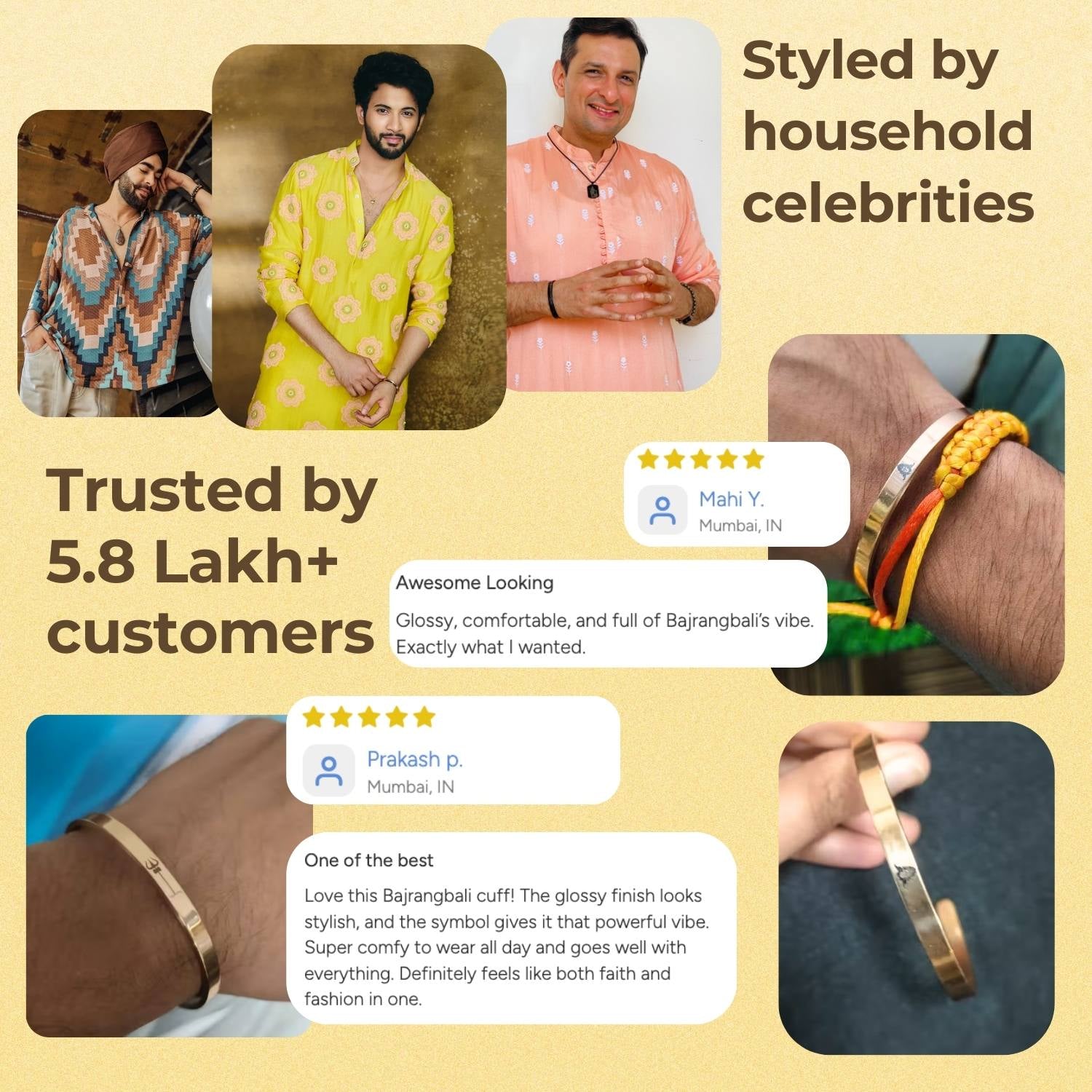 Ram Baan Gloss Cuff Adjustable Bracelet Gold