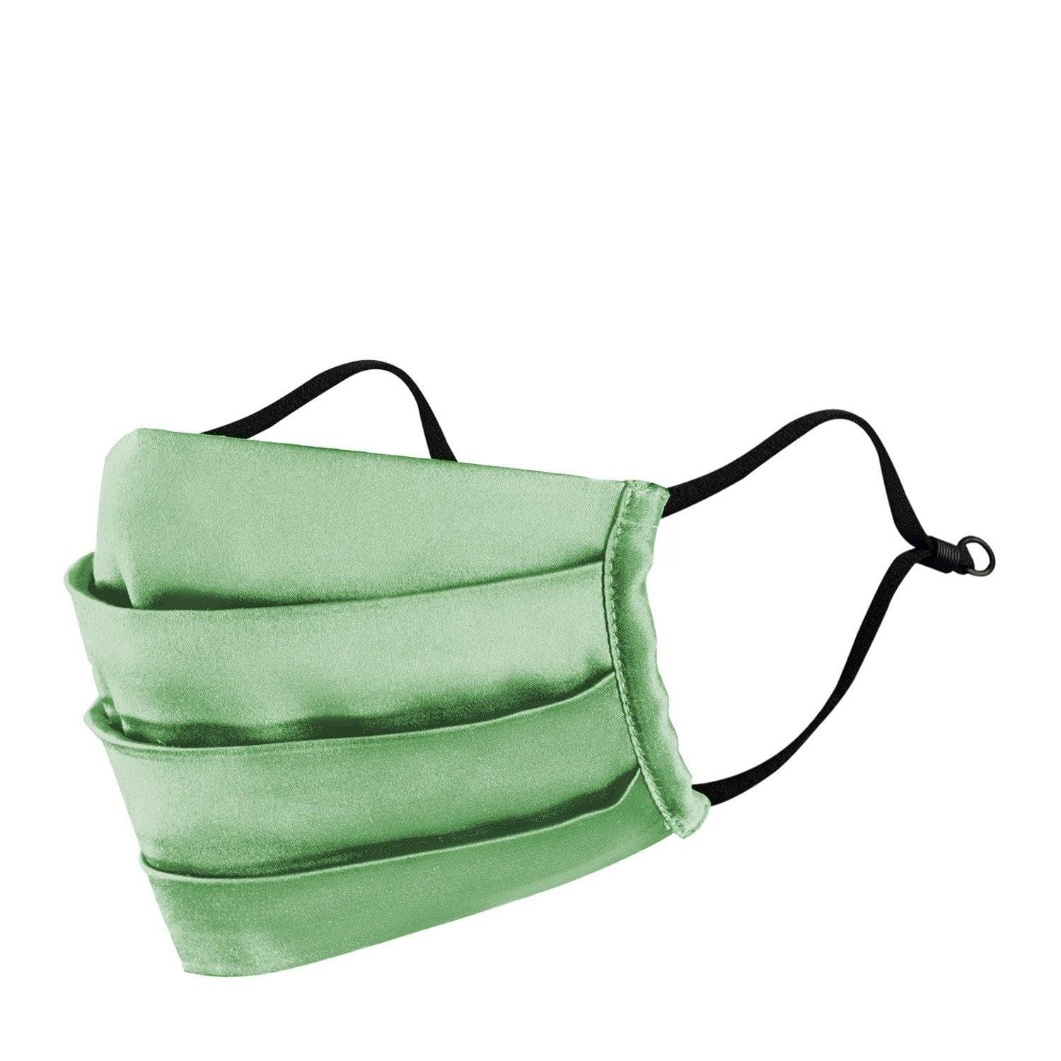 Fern Green Adults Satin Pleated Mask